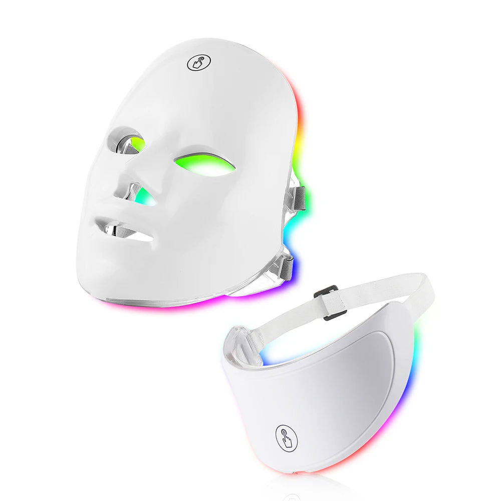 7-Color LED Face & Neck Therapy Mask – Anti-Aging, Skin Tightening, Acne Removal & Whitening Beauty Device