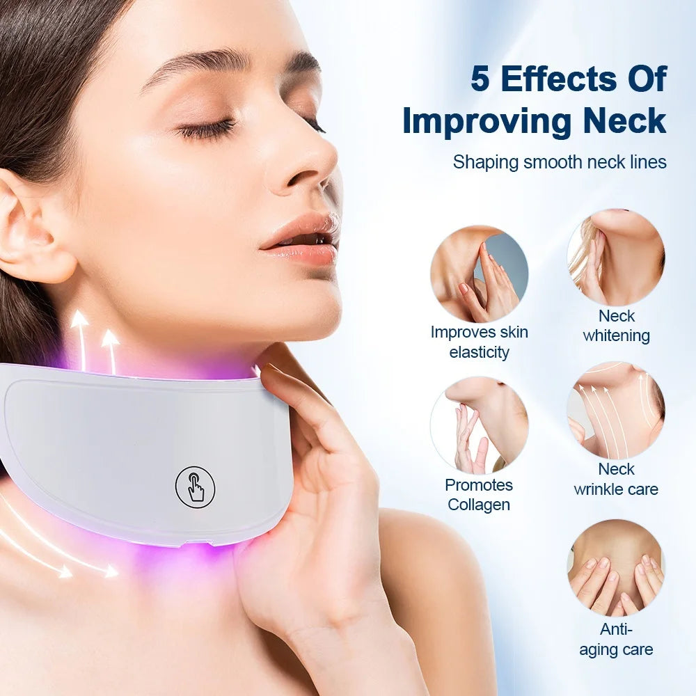 7-Color LED Face & Neck Therapy Mask – Anti-Aging, Skin Tightening, Acne Removal & Whitening Beauty Device