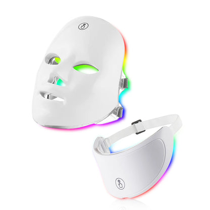 7-Color LED Face & Neck Therapy Mask – Anti-Aging, Skin Tightening, Acne Removal & Whitening Beauty Device